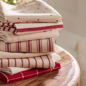 Tea Towel with Large Red Checks | Annie Mo's-2