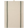 Tea towel Chloe Natural with Moss Green Woven Checkered Stripes | Annie Mo's