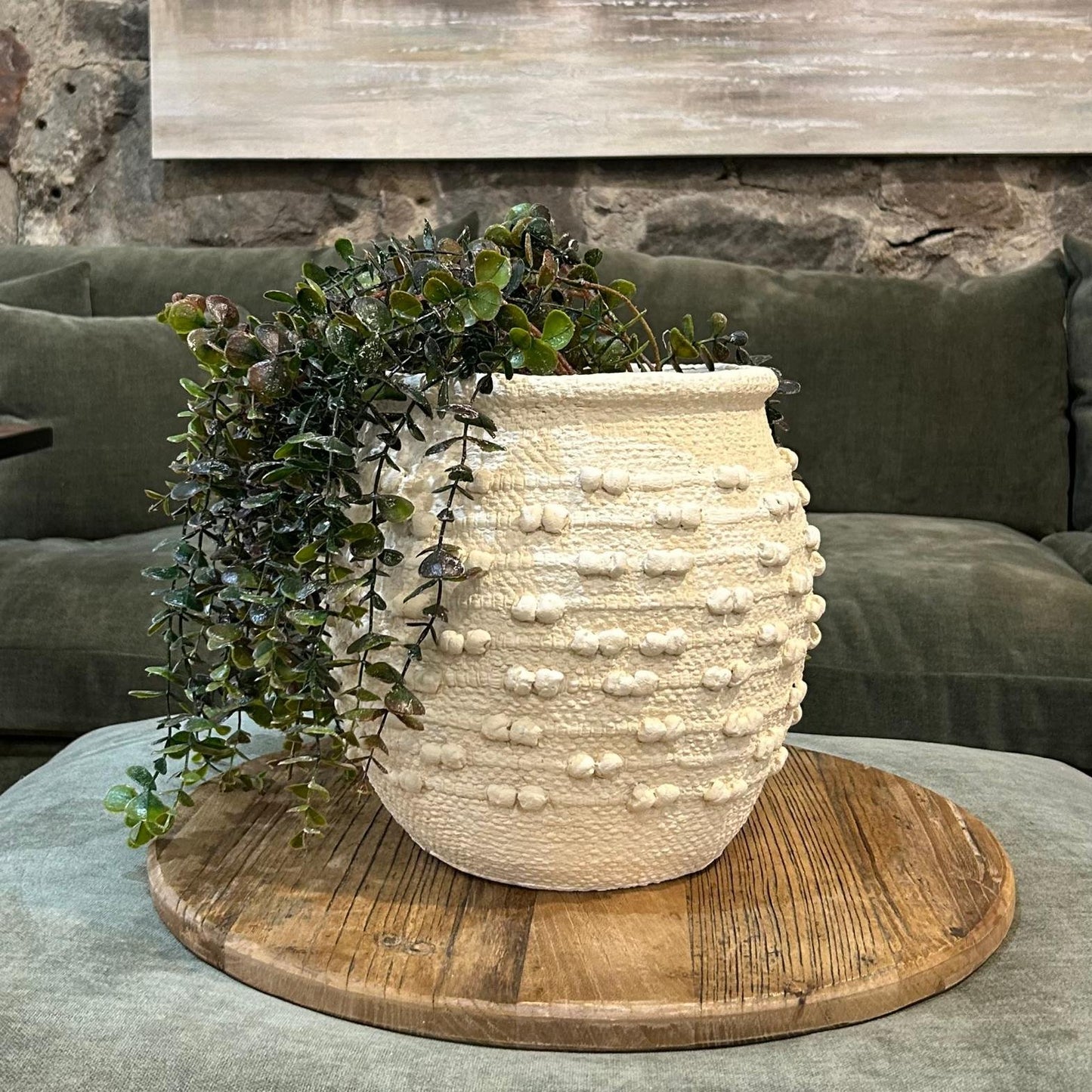 Textured Cream Large Vase 27cm C