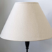 Thin Black Metal Lamp with Linen Shade