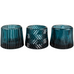 Three Assorted Tea Light Votives in Light Blue Glass 7cm