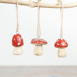 Three Assorted Red Mushroom Hangers | Annie Mo's