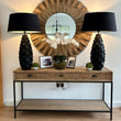 Three Drawer Console Table with Wood and Metal 160cm