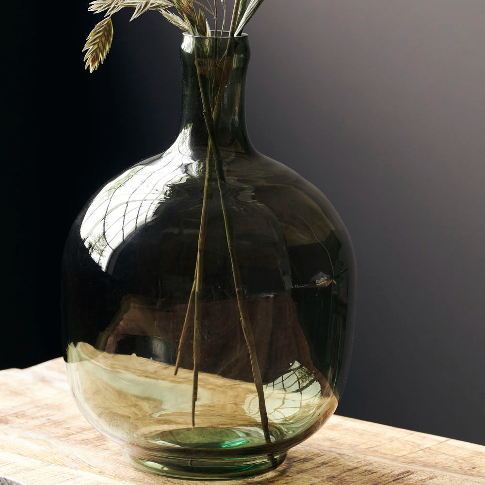 Green Glass Vase 31cm