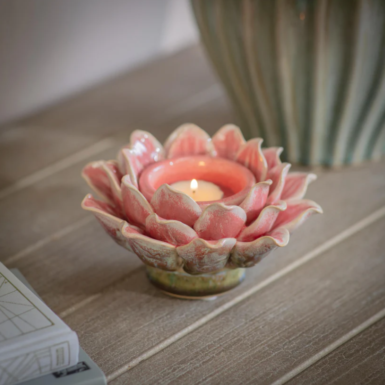 Tresco Blush Blossom Candle Holder 16cm | Annie Mo's