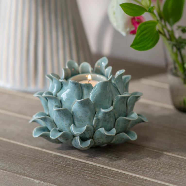 Tresco Sage Petal Candle Holder 15cm | Annie Mo's