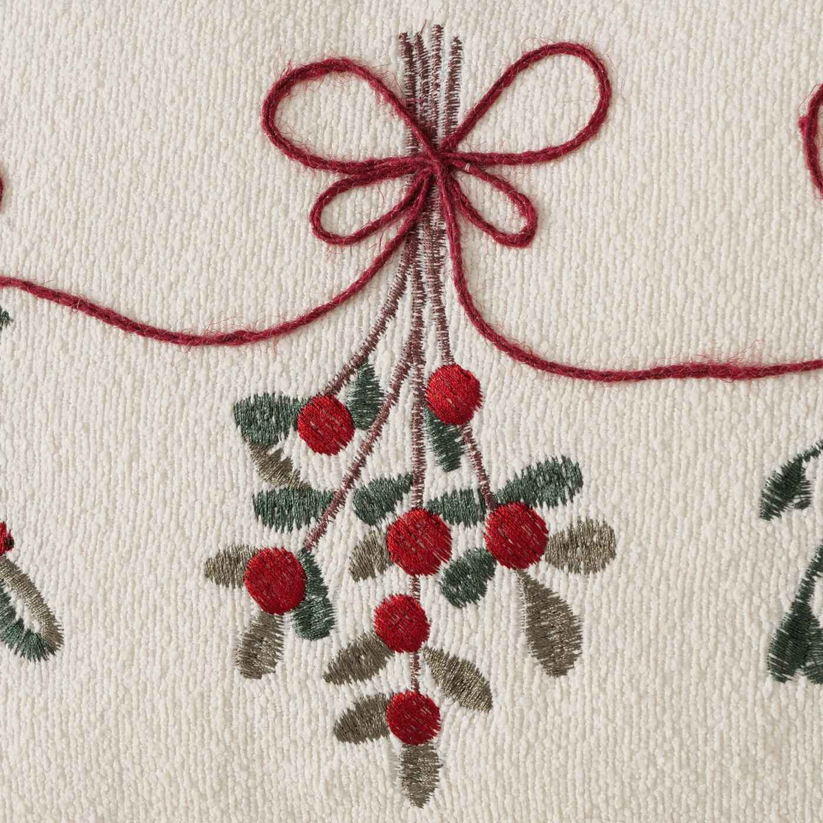 Triple Christmas Branch Motif Cushion 50cm x 30cm