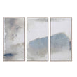 Tryptic Moody Blue Abstract Canvas Set 119cm High | Annie Mo's