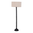Turned Floor Lamp with Beige Shade 154cm