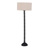 Turned Floor Lamp with Beige Shade 154cm