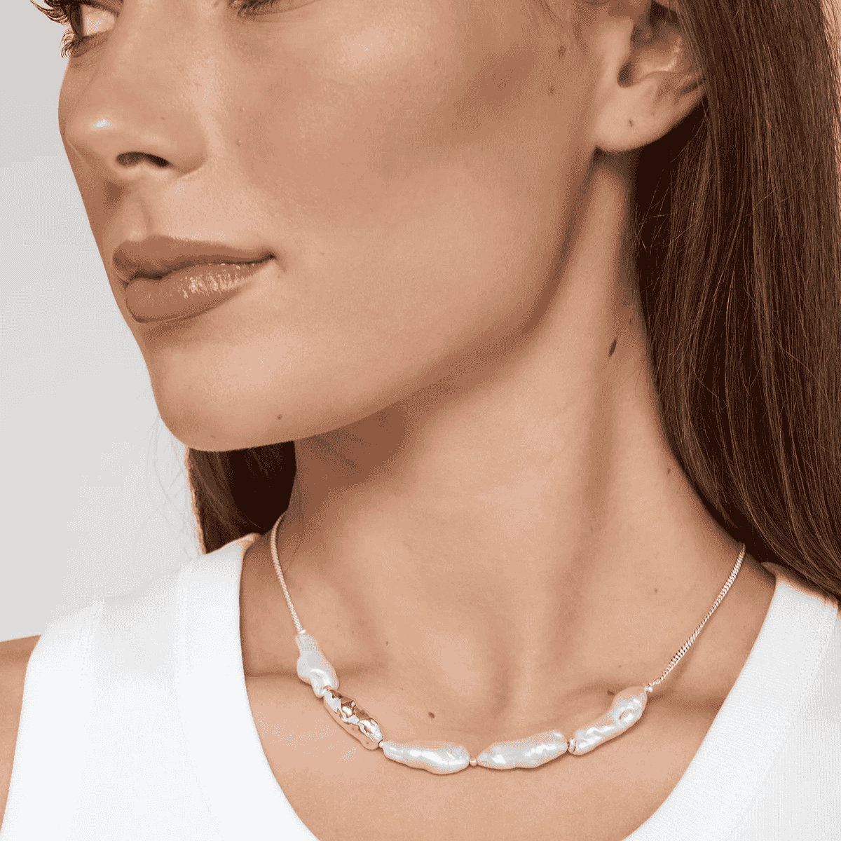 Lustre Necklace Silver
