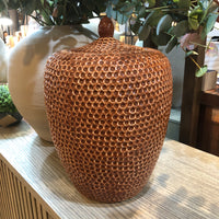 Umber Dimpled Ceramic Jar 38cm | Annie Mo's