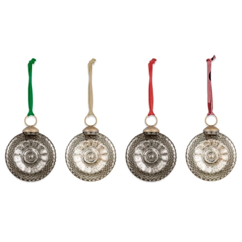 Atintha Baubles - Antique Gold and Grey - Set of Four-C
