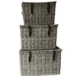Set of Three Rectangle Baskets with Leather Straps | Annie Mo's