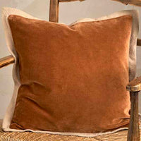 Velvet Flange Spice Cushion - Feather Filled 43 x 43cm | Annie Mo's