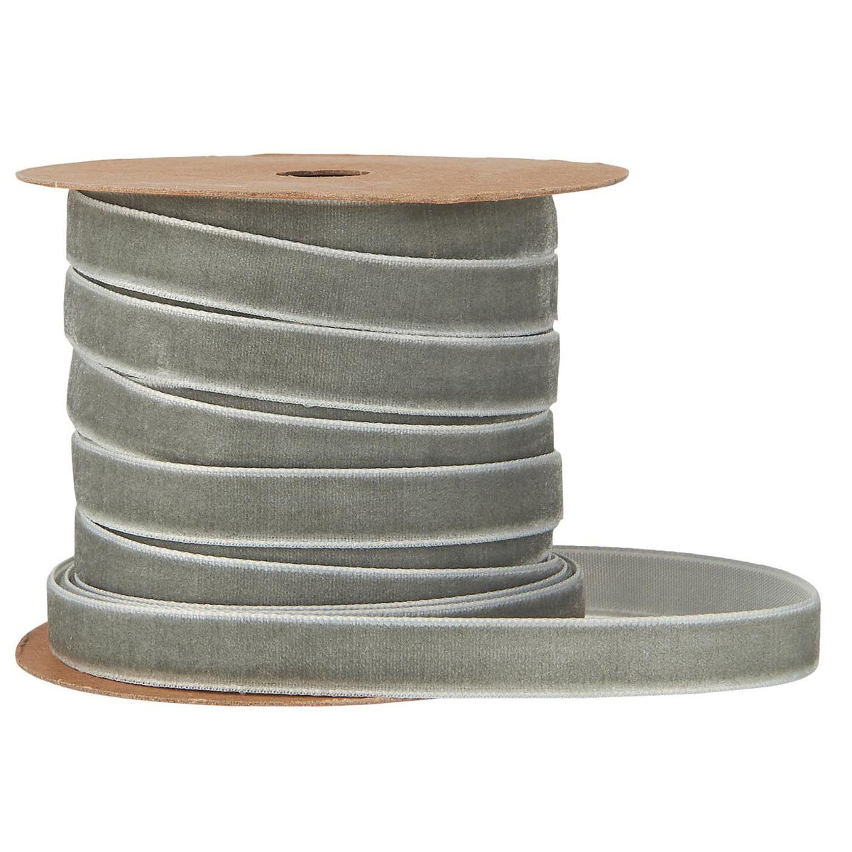 Velvet Grey Ribbon on Spool 10metres