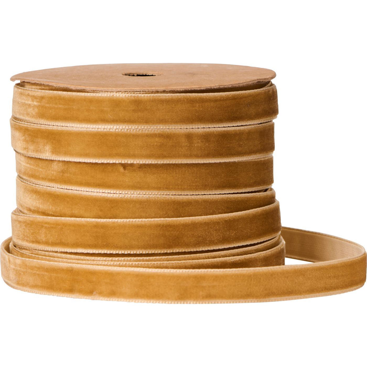 Velvet Mustard Ribbon on Spool 10metres