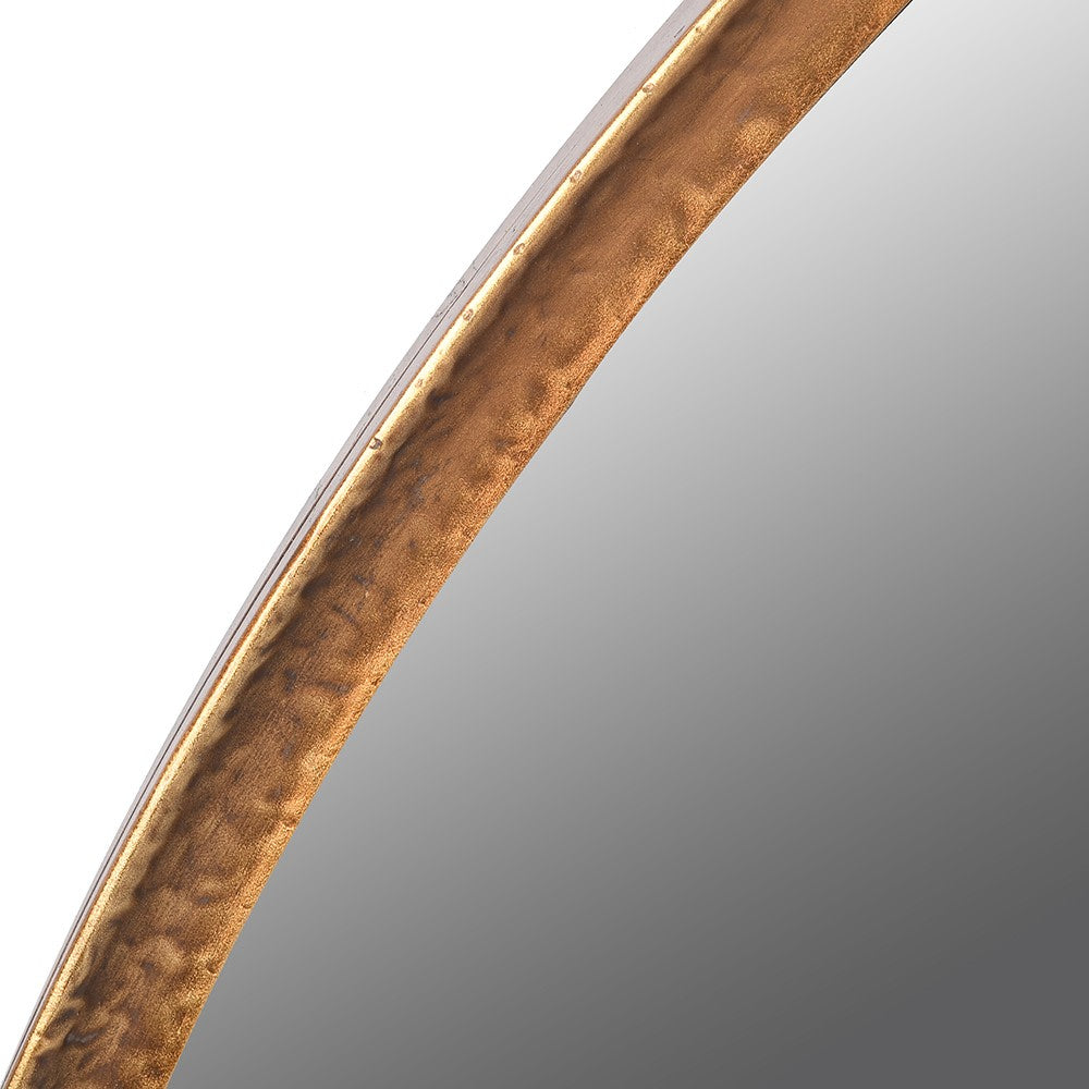 Very Large Golden Metal Round Wall Mirror 152cm-B