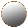 Very Large Golden Metal Round Wall Mirror 152cm