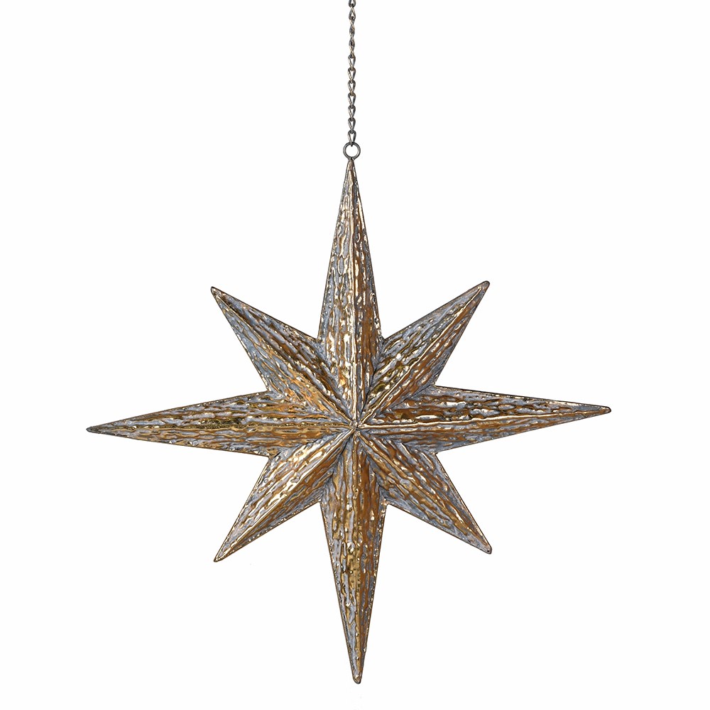 Very Large Hanging Textured Gold Star 96cm | Annie Mo's