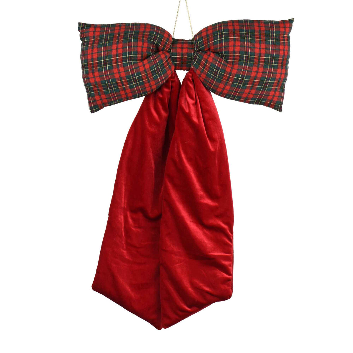 Very Large Red with Red Tartan Bow 80cm | Annie Mo's