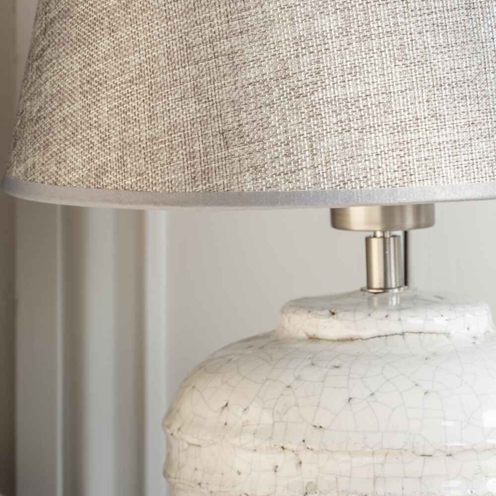 Vesta Stoneware Lamp with Grey Shade 40cm-D
