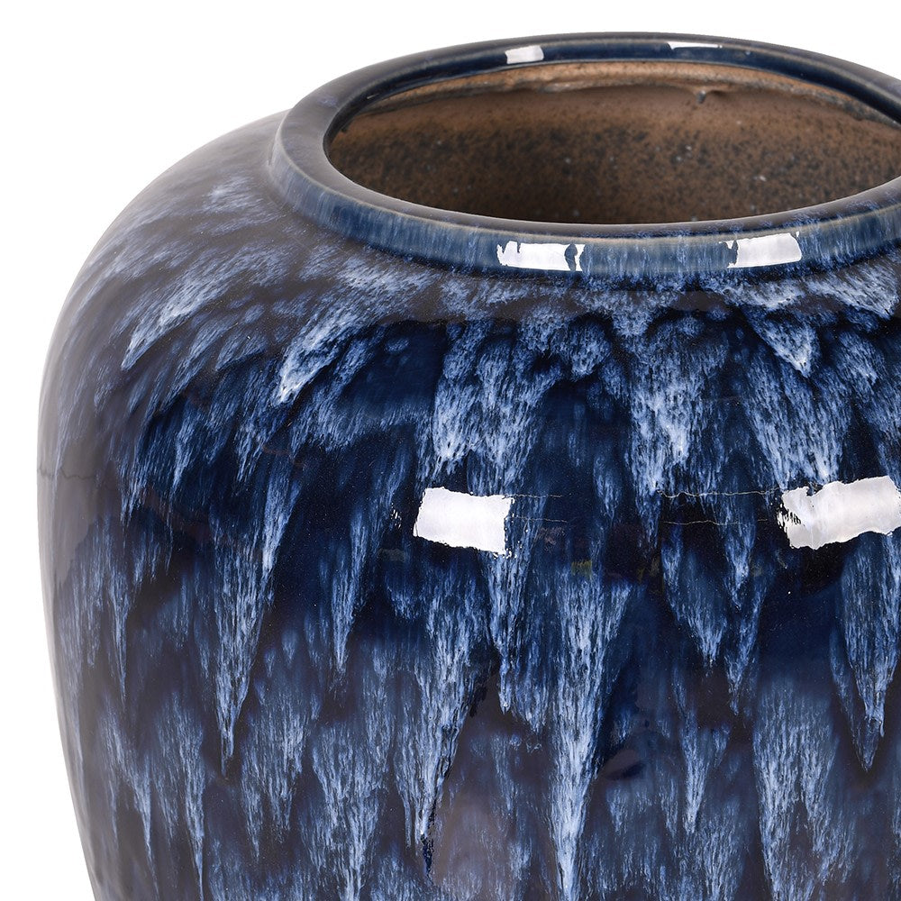 Vibrant Large Glazed Blue Ceramic Vase 52cm-B