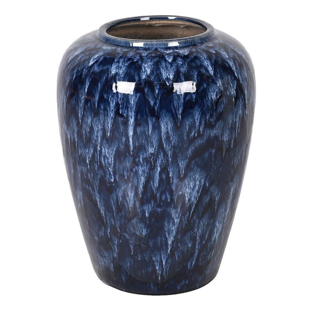 Vibrant Large Glazed Blue Ceramic Vase 52cm