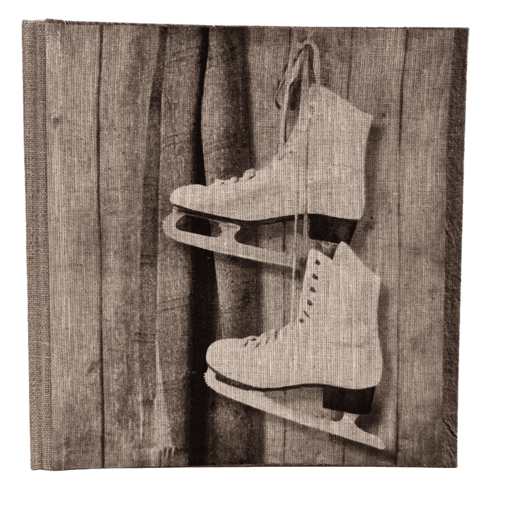 "Vintage Skates" Handmade Linen Hardcover Notebook