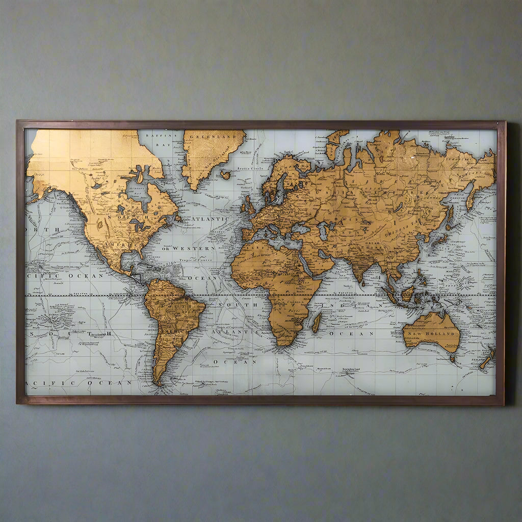 Vintage Style Gold Map 110cm | Annie Mo's
