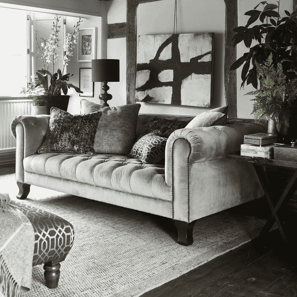 Vivienne Midi Sofa - DEEP VERSION | Fabrics with Cushion Pack