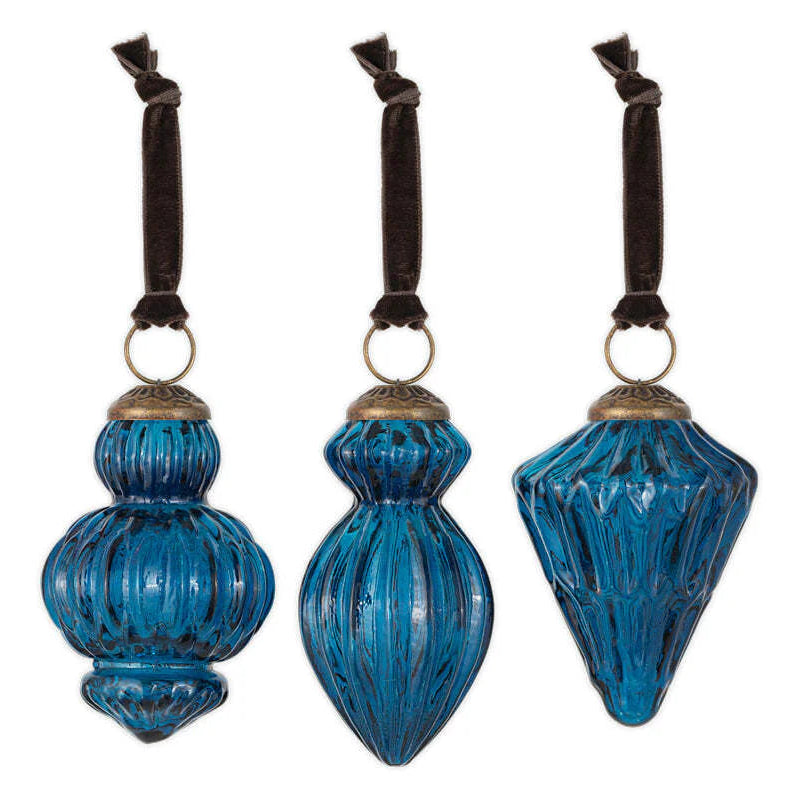 Manipur Baubles - Indigo (Set of Three) 8cm | Annie Mo's C