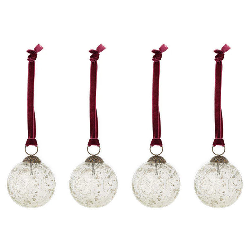 Nishan Pinched Baubles - Clear (Set of Four) 8cm | Annie Mo's C