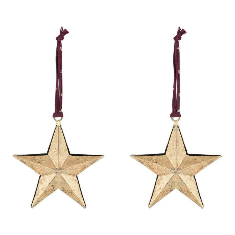 Roshani Star Baubles - Antique Brass (Set of Two) 15cm | Annie Mo's C