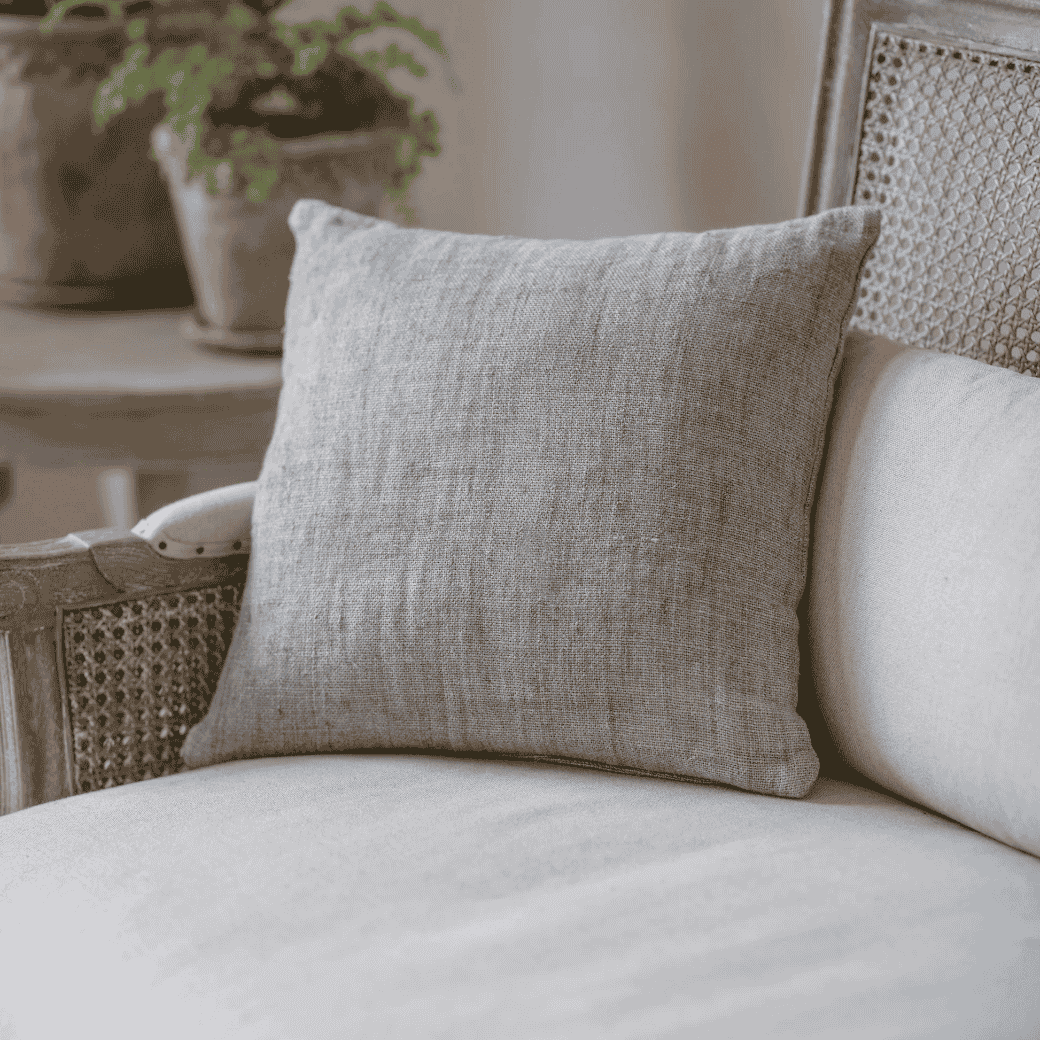 Walden 40cm Grey Linen Cushion