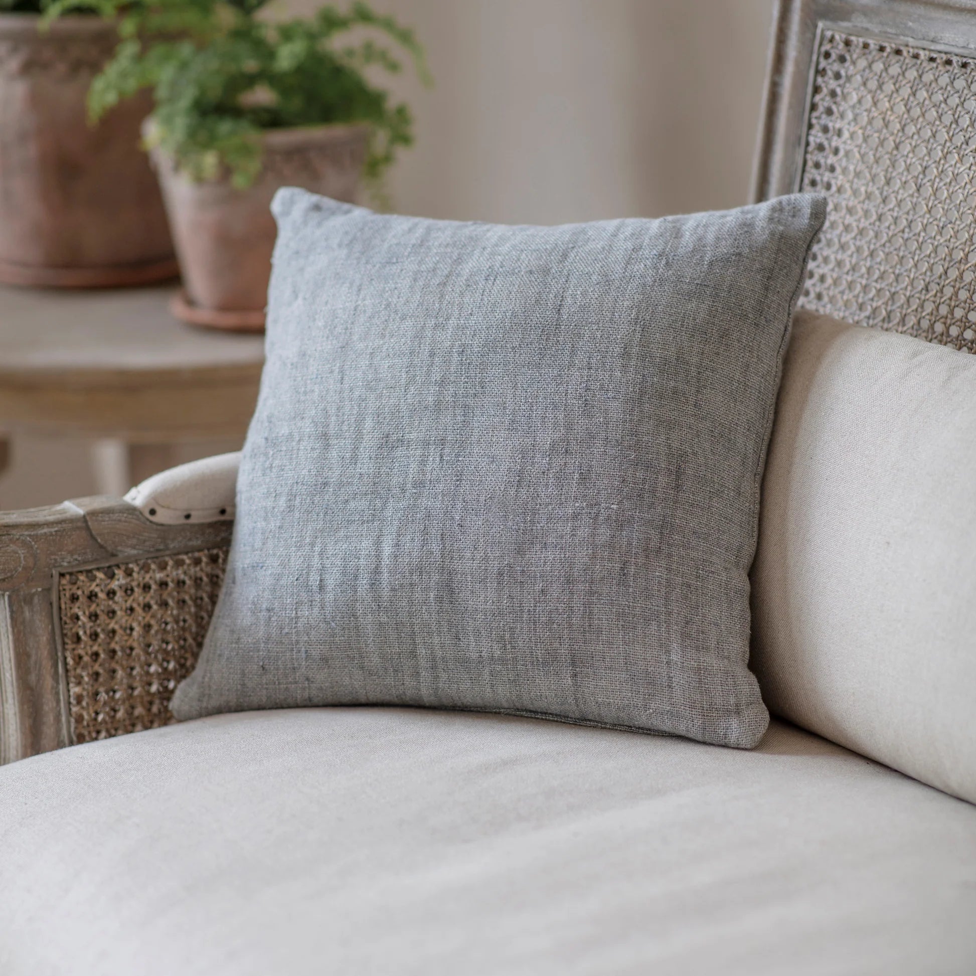 Walden 40cm Grey Linen Cushion | Annie Mo's
