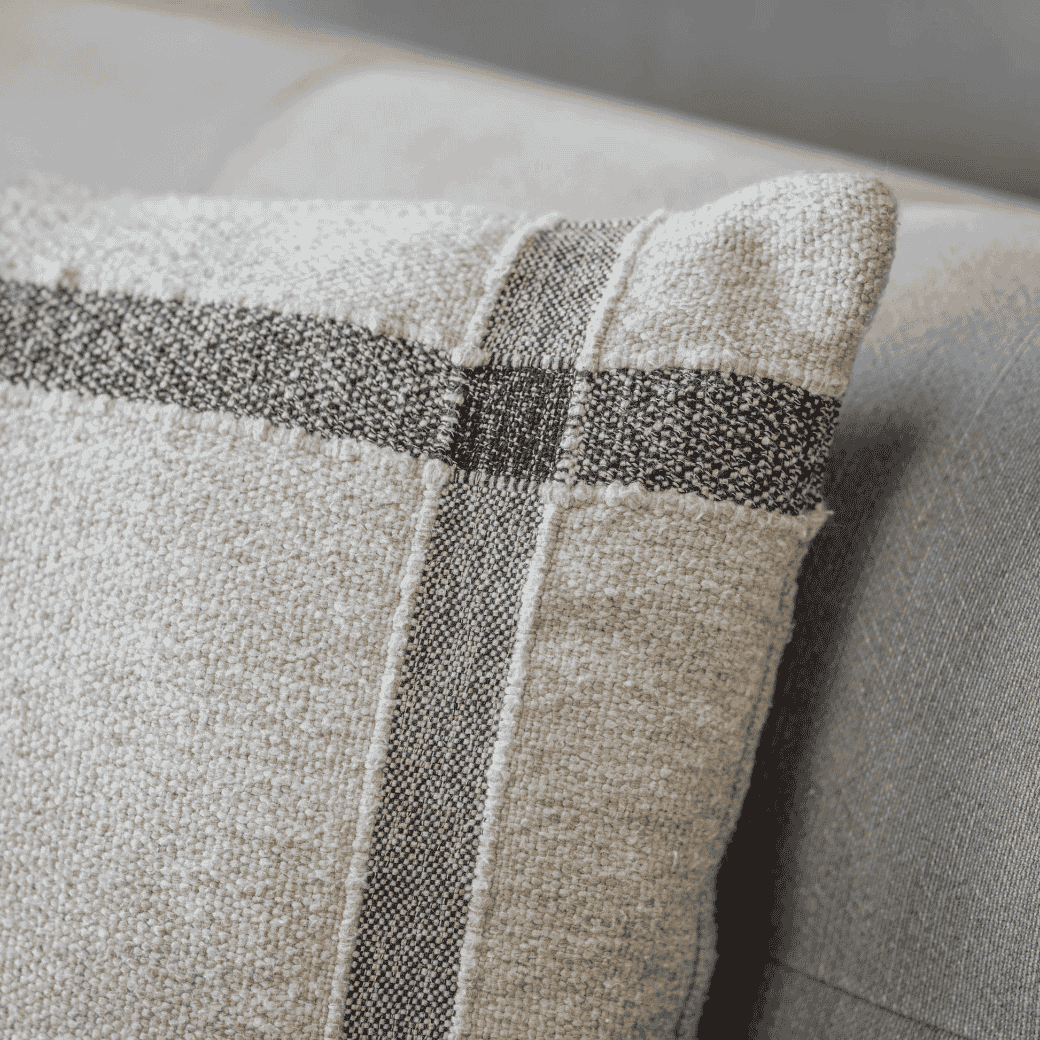 Walden 40cm Natural and Black Thick Lattice Cushion