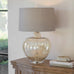 Waldron Amber Glass Lamp with Shade 72cm