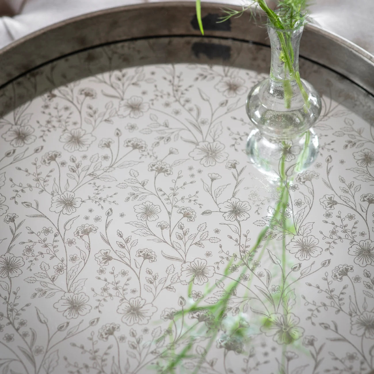 Waltham Round Mirrored Silver Tray 45cm