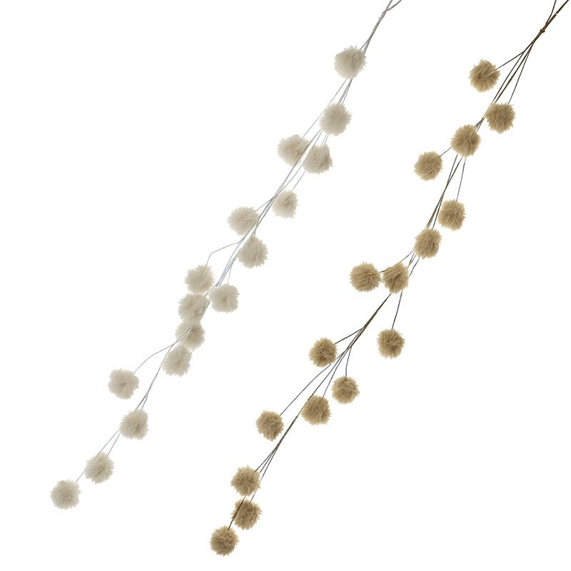 White And Beige Pom Pom Garland 140cm - Colour Choice | Annie Mo's