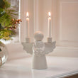 White Ceramic Angel Candle Holder for Taper Candles 17cm