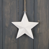 White Enamel Hanging Star 15cm | Annie Mo's