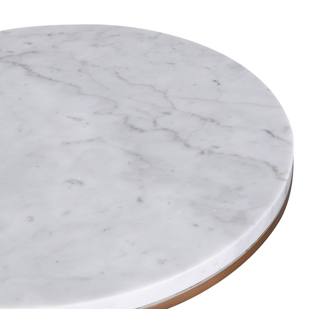 White Marble Tray with Ball Feet 40cm