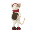 White Mouse With Book And Slippers 15cm