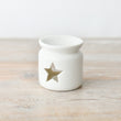 White Porcelain Star Oil or Wax Burner 10cm | Annie Mo's