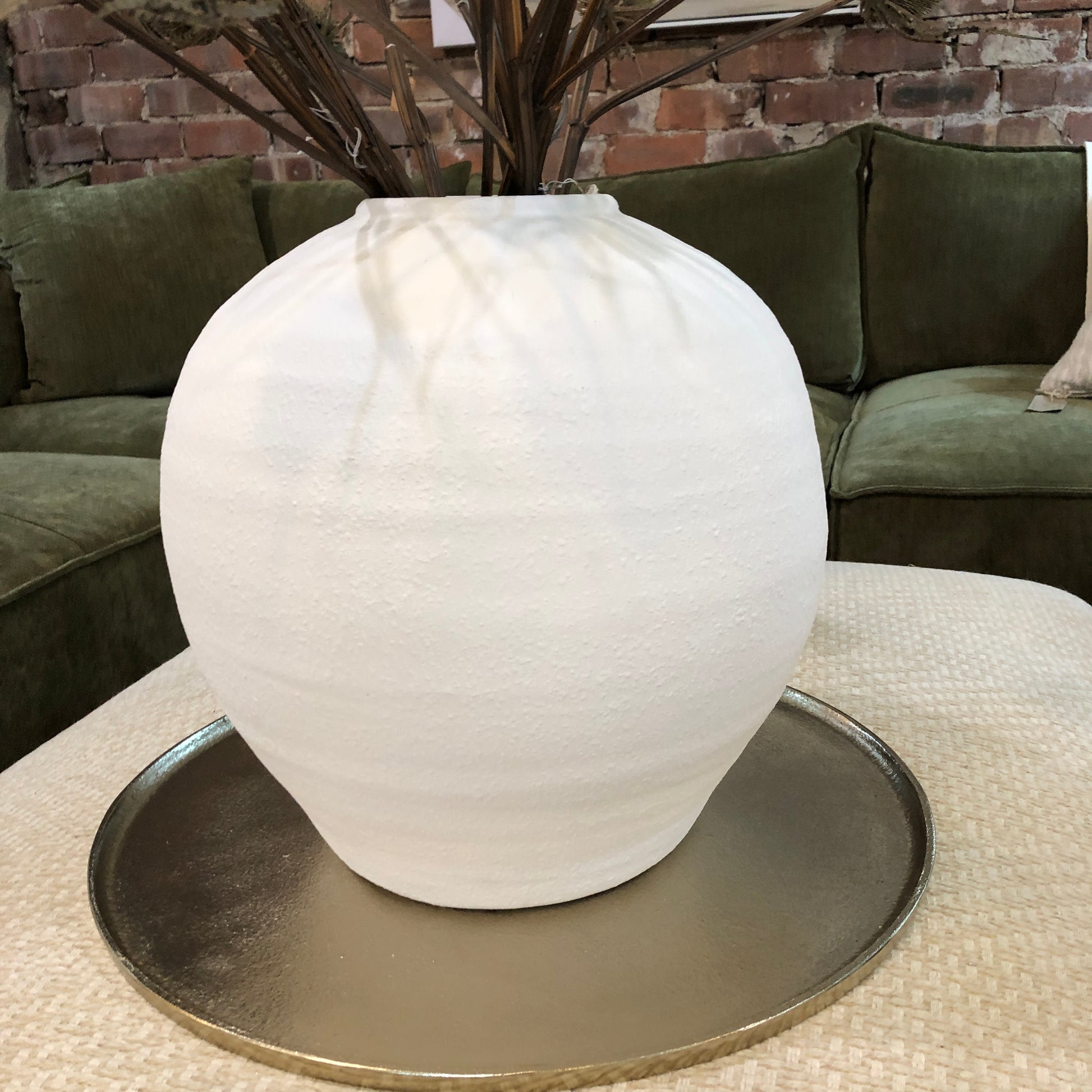 White Ball Ceramic Vase 39cm B