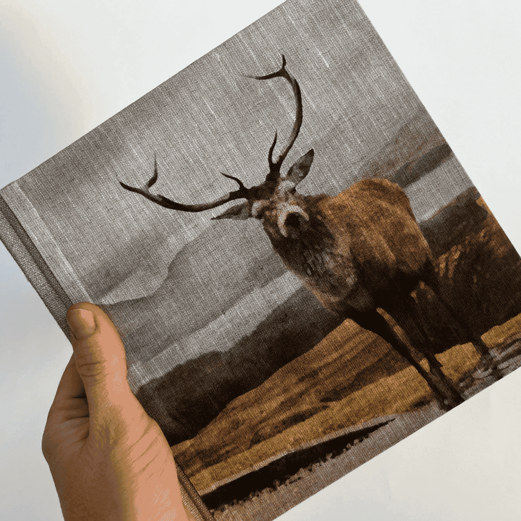 Wild Deer" Handmade Linen Hardcover Notebook-B