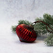 Wine Ribbed Lantern Christmas Bauble 8cm | Annie Mo's