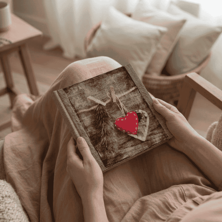 "Winter Hearts" Handmade Linen Hardcover Notebook | Journal-D