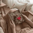 "Winter Hearts" Handmade Linen Hardcover Notebook | Journal-D